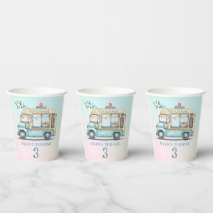 Fun Summer Ice Cream Truck Birthday Party Paper Cups