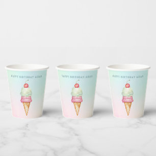 Fun Summer Ice Cream Truck Birthday Party Paper Cups