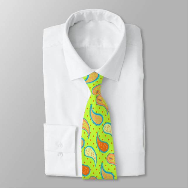 Fun Summer Paisley Tie (Tied)