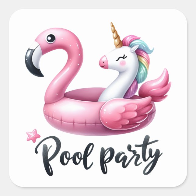 Fun  Summer  Pool Party Stickers (Front)