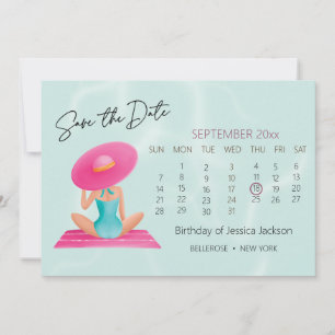 Fun Summer Pool Party Watercolor Sweet 16  Save The Date