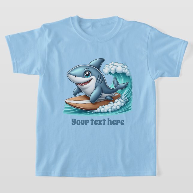 Fun Summer shark add text unisex  T-Shirt (Laydown)
