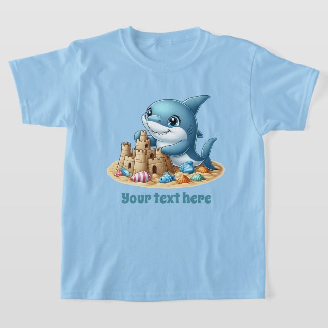 Fun Summer shark add text unisex T-Shirt (Laydown)