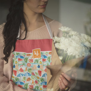Fun Summer Stylish Monogram Apron