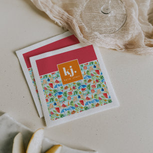 Fun Summer Stylish Monogram Napkin