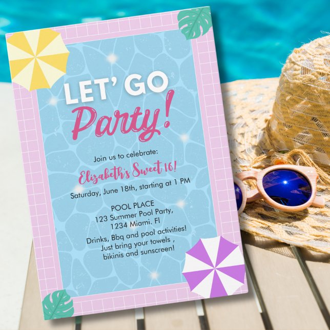 Fun Summer Sweet 16 Party! Invitation (Creator Uploaded)