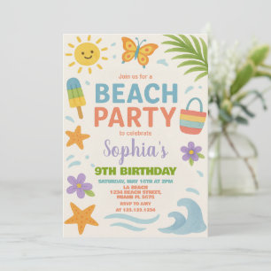 Fun Summer Theme with Waves, Sunshine & Playful Invitation