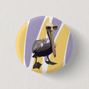 Fun Summer Vibes Pelican Bird 3 Cm Round Badge