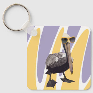 Fun Summer Vibes Pelican Bird Key Ring