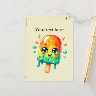 Fun Summertime customisable melting ice cream Postcard