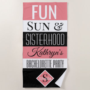 Fun, Sun & Sisterhood Personalised Beach Towel