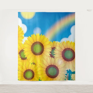 Fun Sunflower Photo Backdrop Tapestry