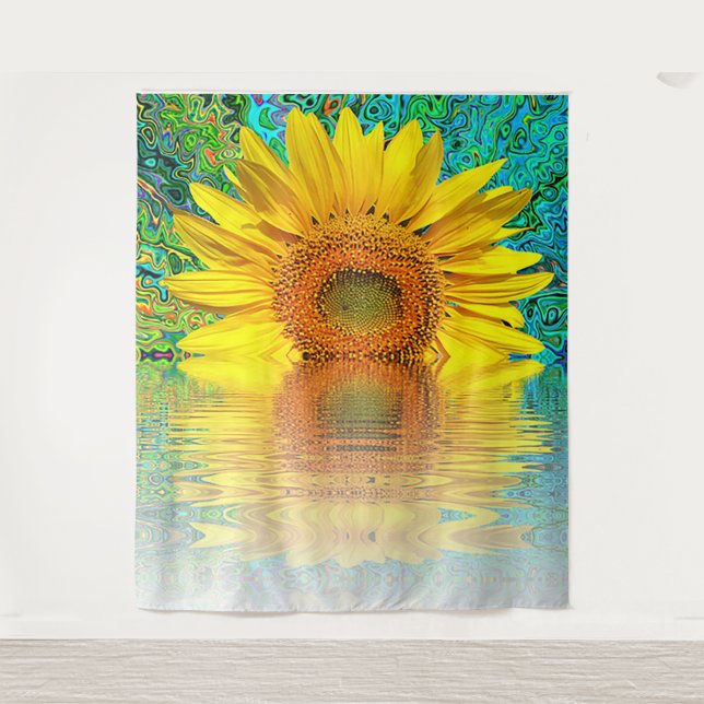 Fun Sunflower Photo Backdrop Tapestry (Front)