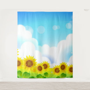Fun Sunflower Photo Backdrop Tapestry