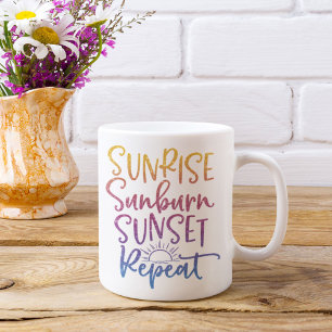 Fun Sunrise Sunburn Sunset Repeat Personalised Coffee Mug