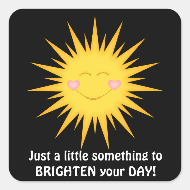 Fun sunshine cartoon inspirational sticker (Front)