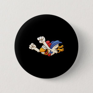 Fun Super Flying Chicken Funny Farm Gift Poultry K 6 Cm Round Badge