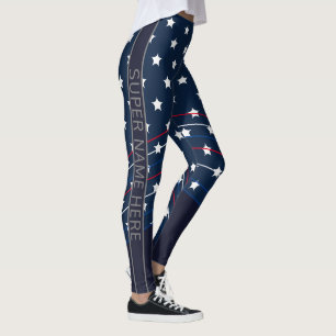 Fun Super Hero Costume Personalised Name Workout Leggings