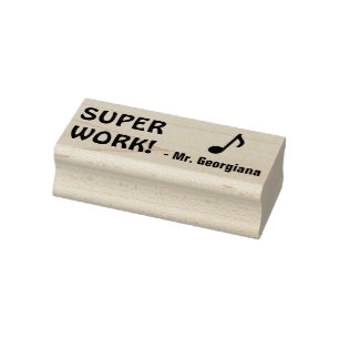 Fun "SUPER WORK!" Marking Rubber Stamp