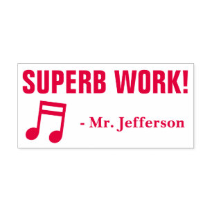 Fun "SUPERB WORK!" Educator Rubber Stamp