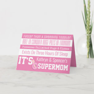Fun SuperMom Personalised Card