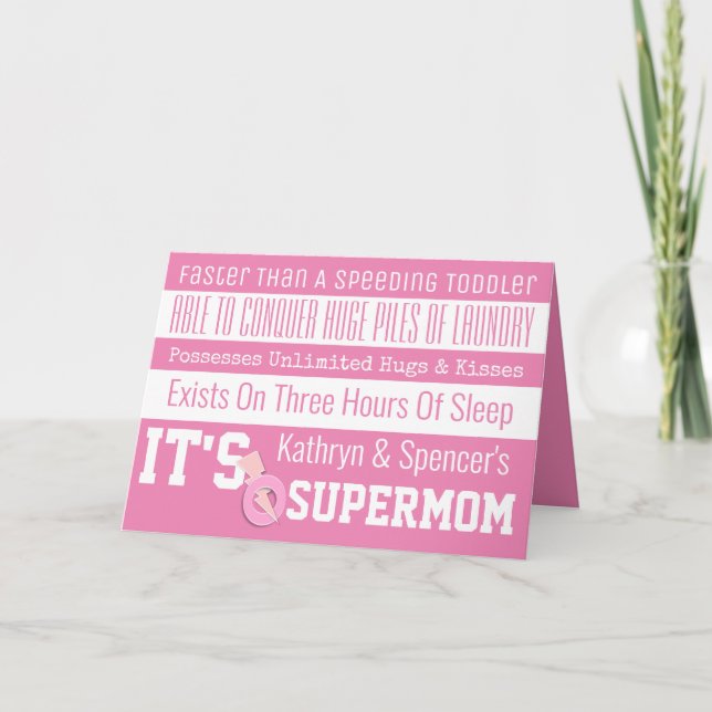 Fun SuperMom Personalised Card (Front)