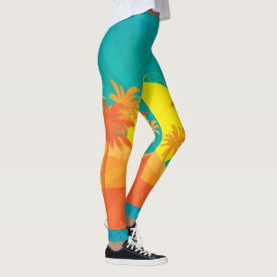 Fun surf sand sun and sky leggings