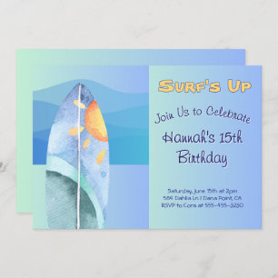 Fun Surf's Up Birthday Invitation
