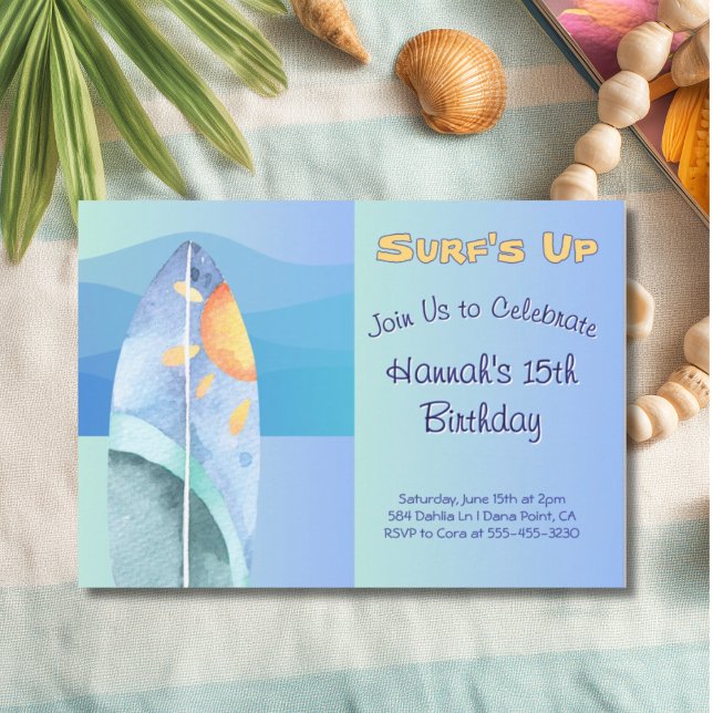 Fun Surf's Up Birthday Invitation (Creator Uploaded)