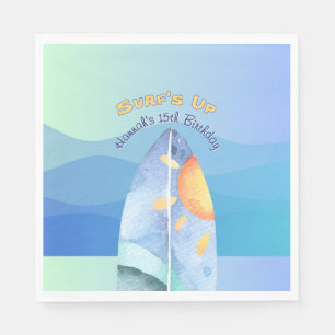 Fun Surf's Up Birthday Napkin