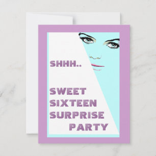 FUN SURPRISE PARTY SWEET SIXTEEN PARTY INVITATION
