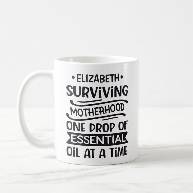Fun surviving motherhood mothers day ironic custom coffee mug (Left)