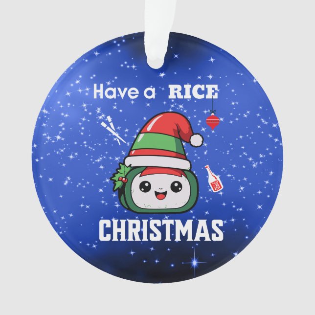 Fun Sushi Christmas Ornament (Front)