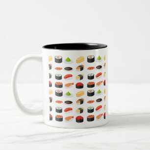 Fun Sushi pattern Two-Tone Coffee Mug