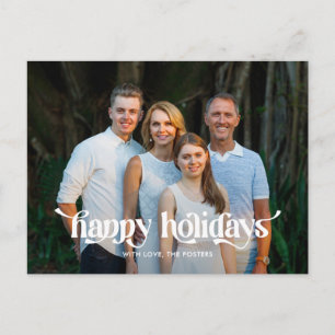 Fun Swash Modern Holiday Photo Card Postcard