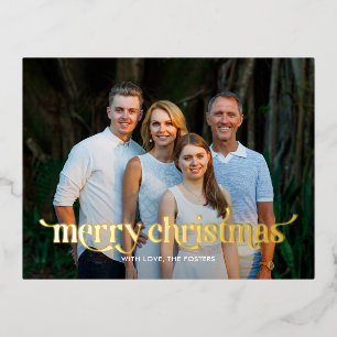 Fun Swash REAL FOIL Modern Christmas Card Postcard