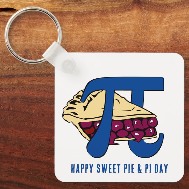 Fun Sweet Cherry Pie HAPPY PI DAY  Key Ring (Front)