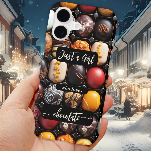 Fun Sweet Chocolate Girly Phone Case (Phone case featuring chocolate. Yes! A delightful Christmas gift for any chocolate lover)