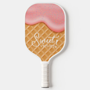 Fun Sweet Victory Sprinkles Ice Cream Cone Pink Pickleball Paddle