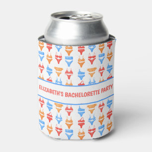 Fun Swimsuit Pool Party Personalised Bachelorette Can Cooler
