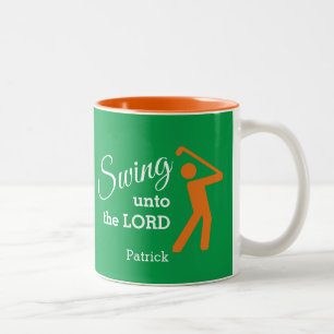 Fun SWING UNTO THE LORD Customisable Golf Two-Tone Coffee Mug