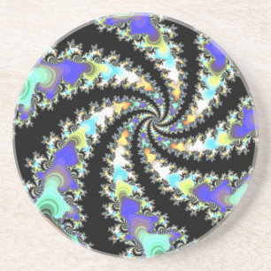 Fun Swirled Fractal Stone Coaster