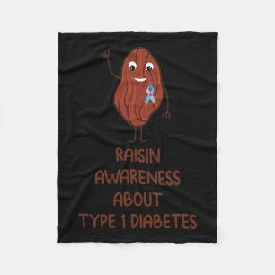 Fun T1d Type 1 Diabetes Awareness Ribbon Gift Fleece Blanket
