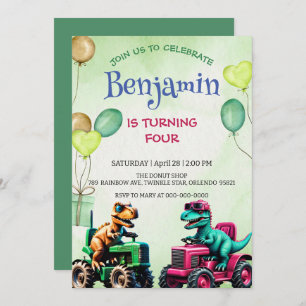 Fun t rex dinosaur tractor truck balloon Birthday