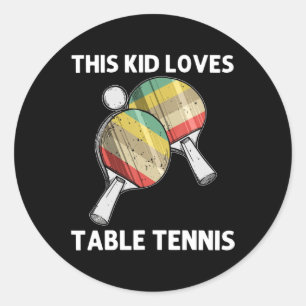 Fun Table Tennis For Kids Girls Ping Pong Ball Tea Classic Round Sticker