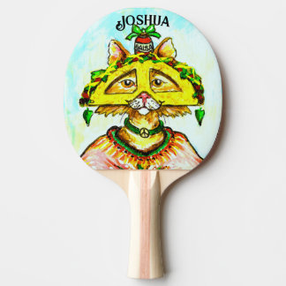 Fun Taco Hippie Cat Ping Pong Paddle