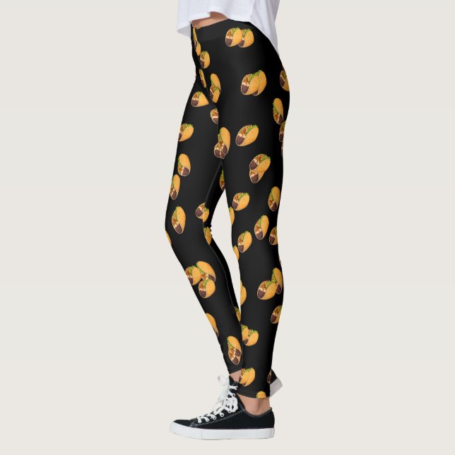 Fun Taco Lover Summer Mexico Leggings (Left)