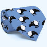 Fun Tapir Tie<br><div class="desc">A cute Malayan Tapir design on a blue background,  which can be changed in the Design Tool.  for animal and endangered wildlife lovers. Original art by Nic Squirrell.</div>