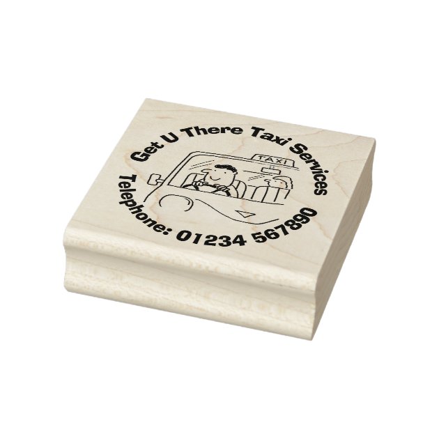 Fun Taxi Driver for Taxi Company Business. Rubber Stamp Zazzle