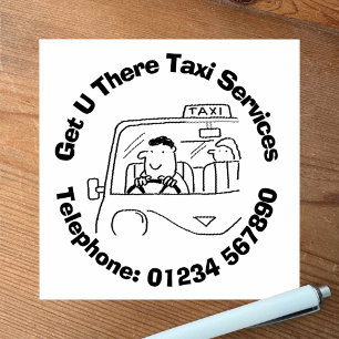 Fun Taxi Driver for Taxi Company Business. Rubber Stamp